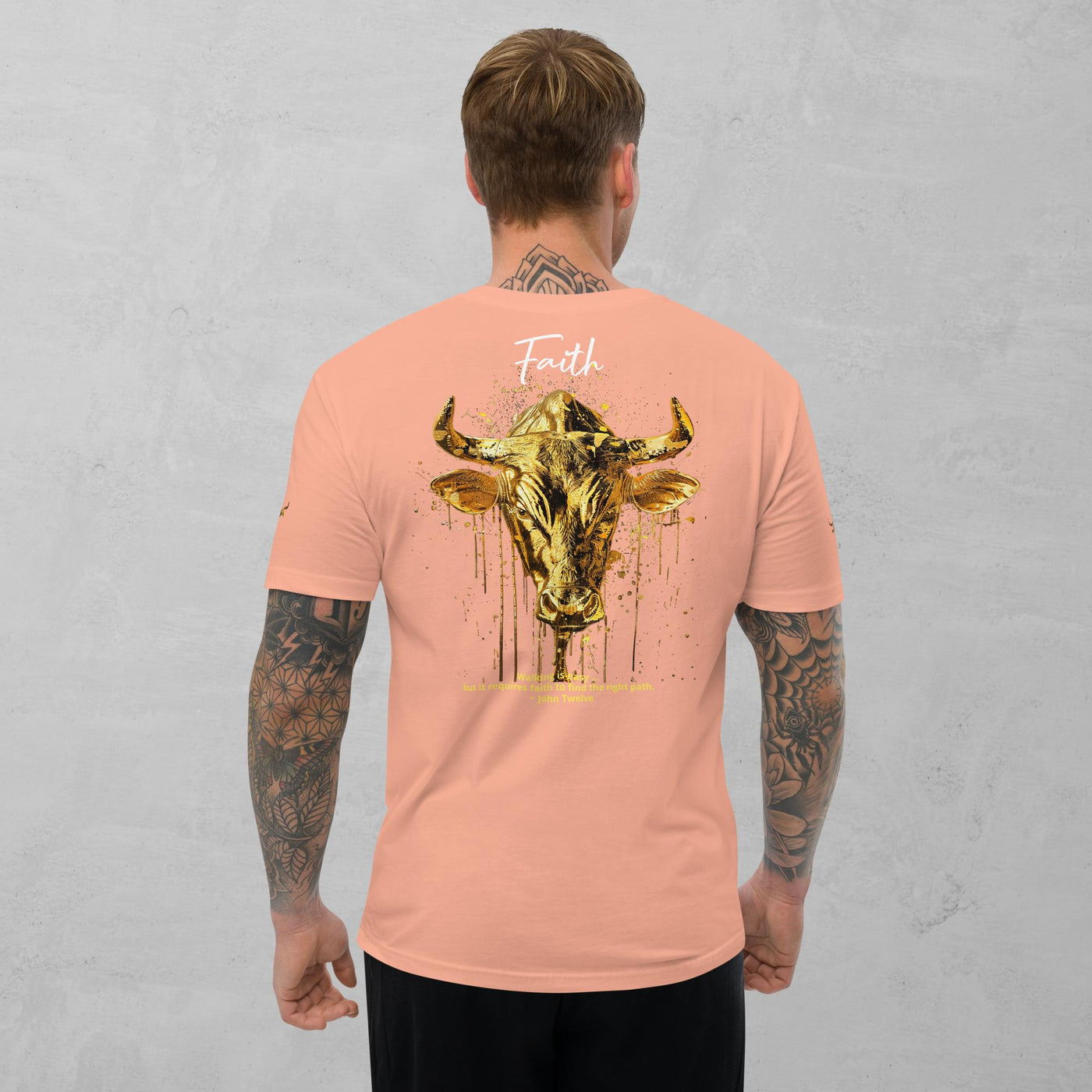 J.A Faith Gold Bull Men's Short Sleeve T-shirt