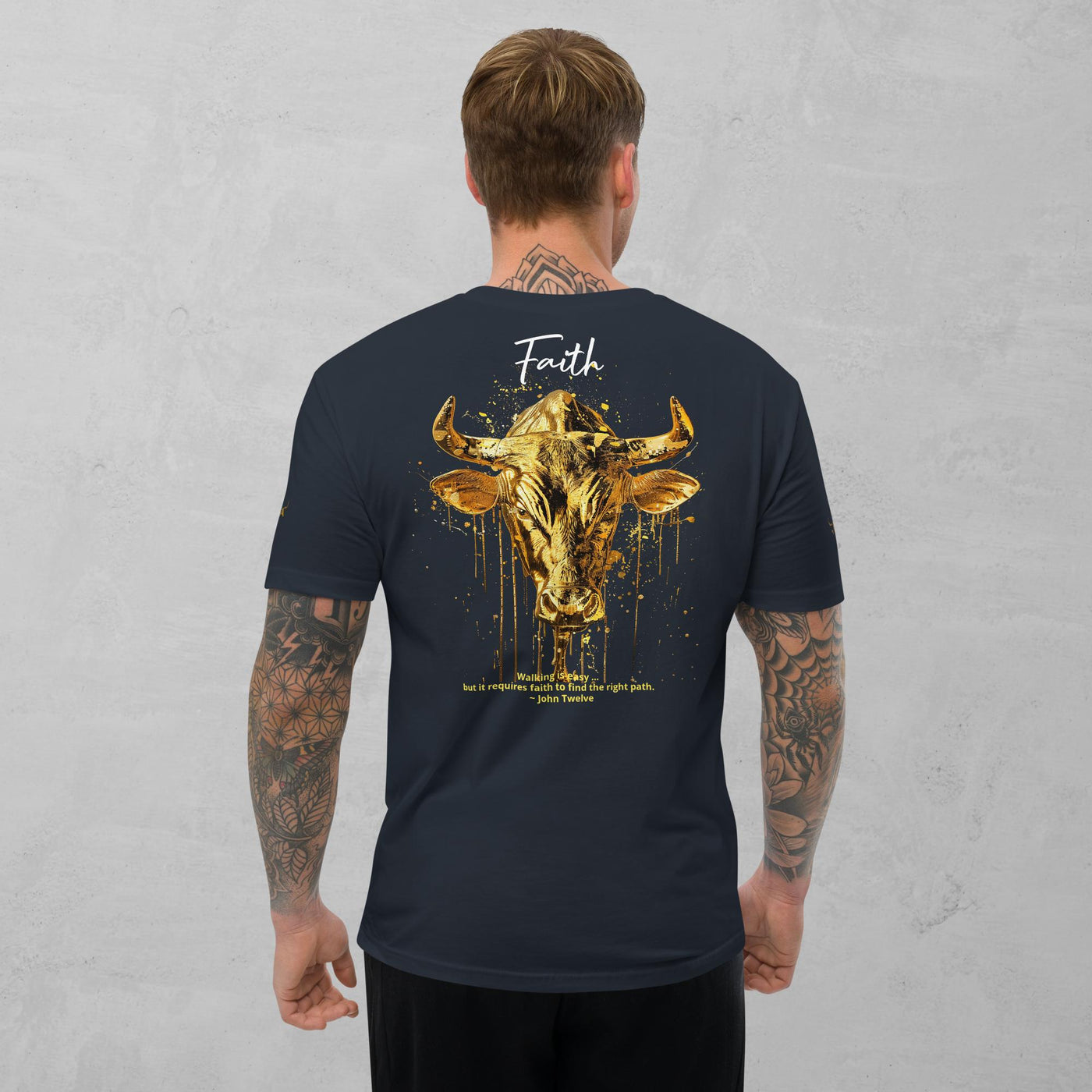 J.A Faith Gold Bull Men's Short Sleeve T-shirt