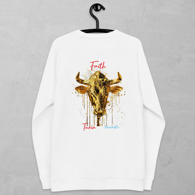 J.A Faith Gold Bull Women's organic raglan sweatshirt