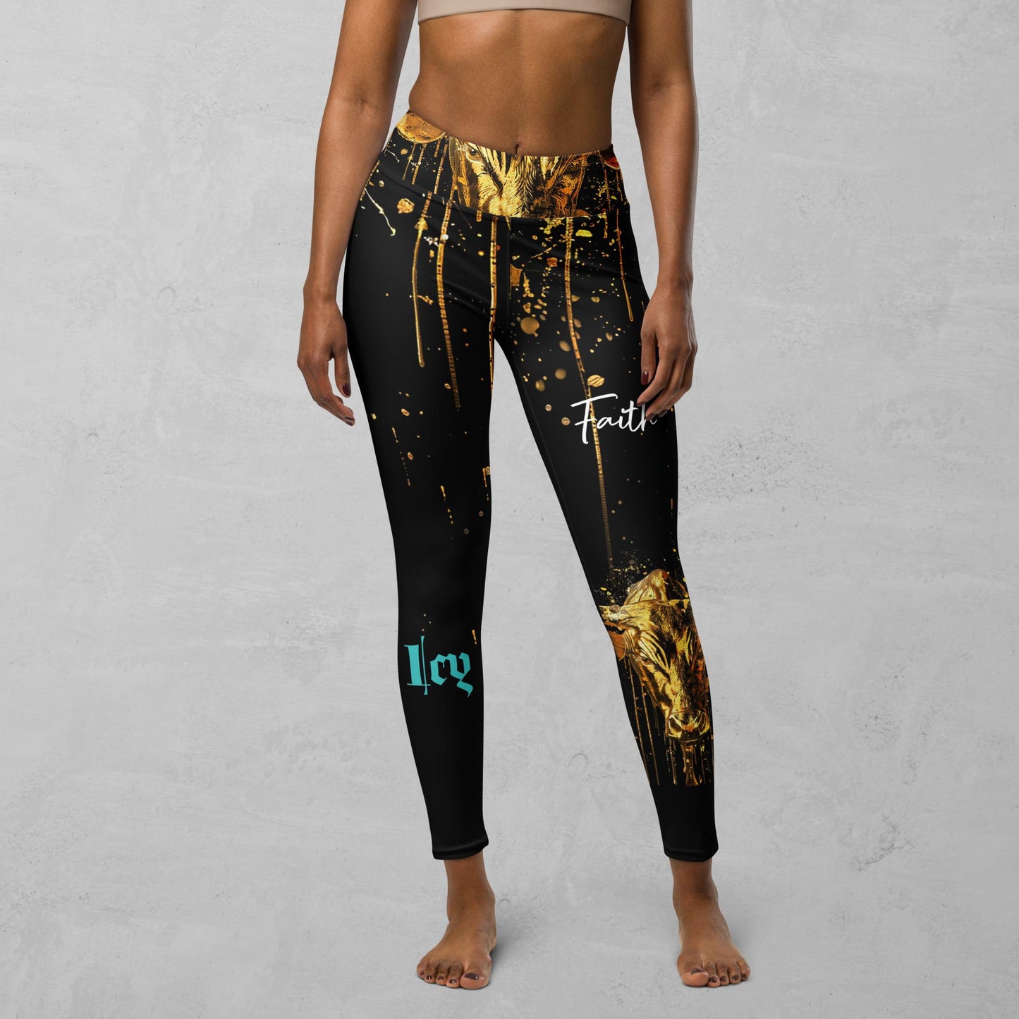 J.A Faith Gold Bull Yoga Leggings