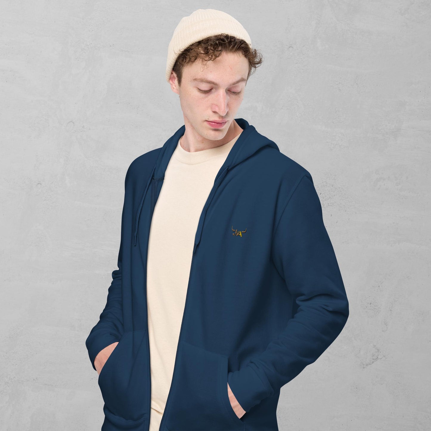 J.A Men's basic zip hoodie