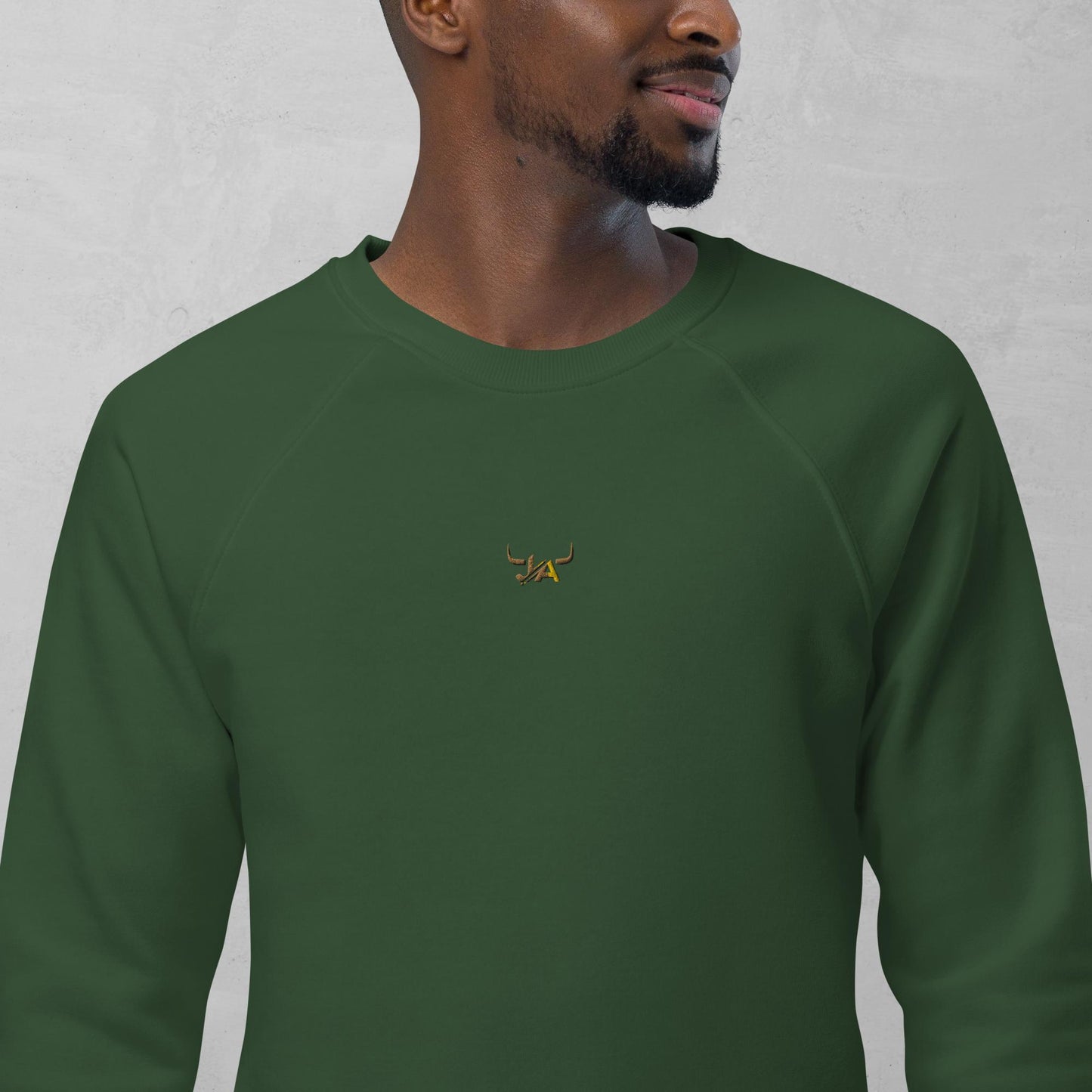 J.A Faith Gold Bull- Men's organic raglan sweatshirt