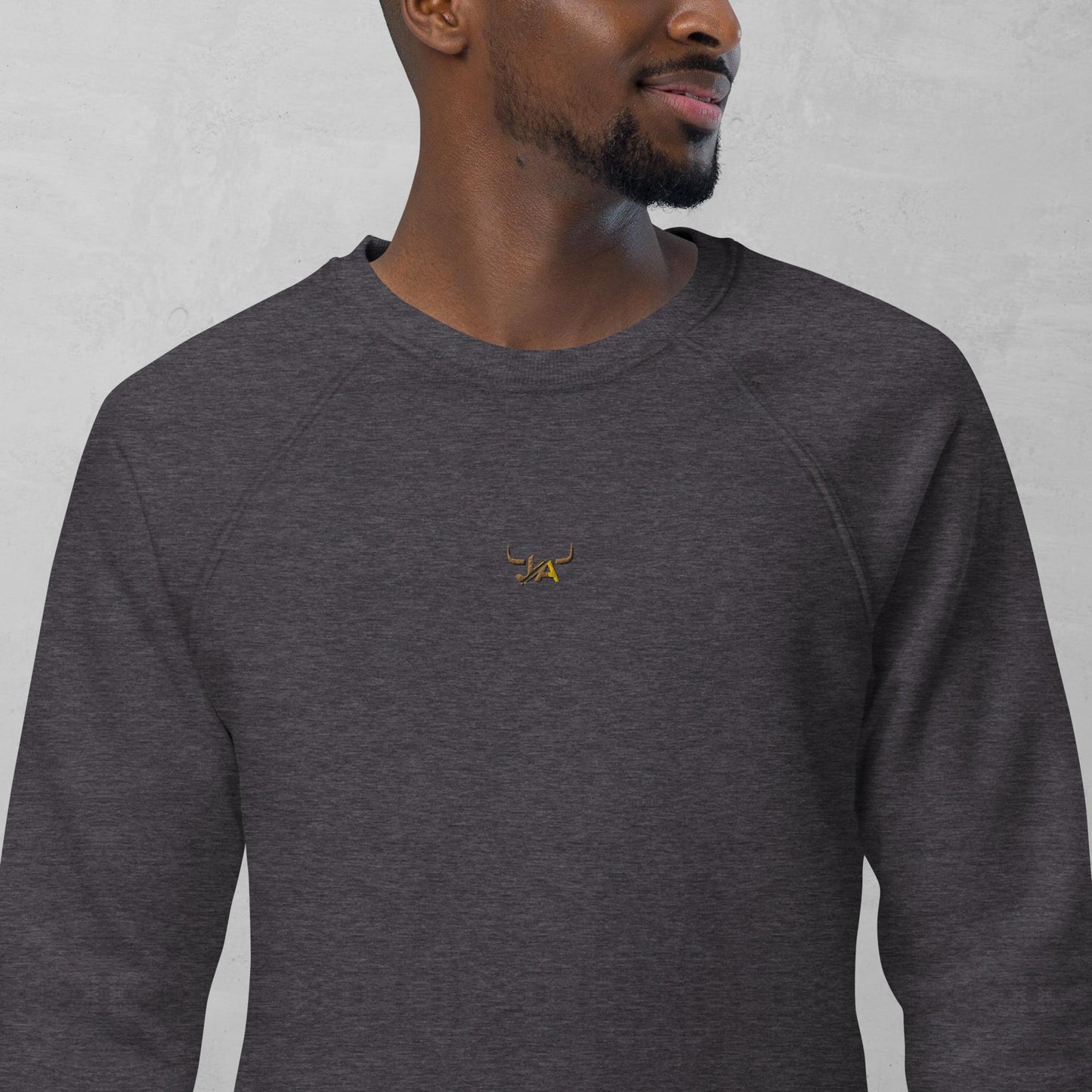 J.A Faith Gold Bull- Men's organic raglan sweatshirt